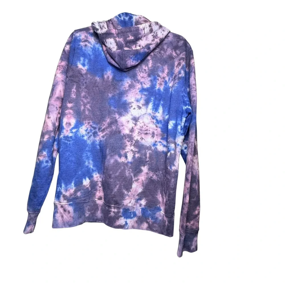 True Religion Mens Tie Dye Full Zip Hoodie Blue Purple M Sweatshirt